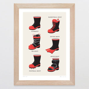 Glenn Jones Art Boots On Art Print Art Print A4 / Oak