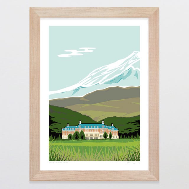 Glenn Jones Art Chateau Tongariro Art Print Art Print A4 / Oak
