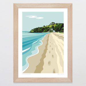 Glenn Jones Art Cheltenham Beach Art Print Art Print A4 / Oak