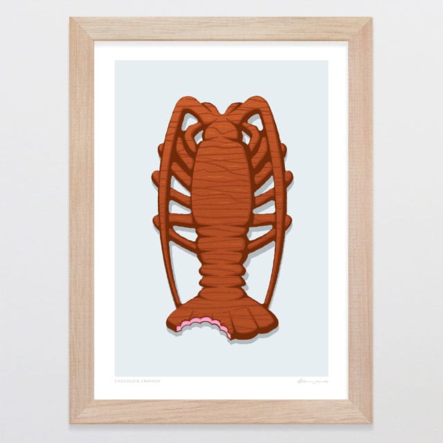 Glenn Jones Art Chocolate Crayfish Art Print Art Print A4 / Oak