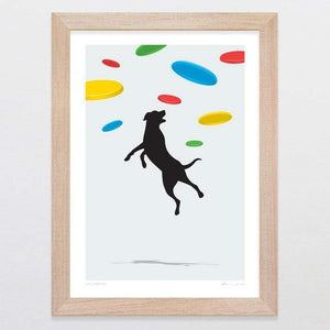 Glenn Jones Art Dog Dreams Art Print Art Print A4 / Oak