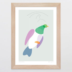 Glenn Jones Art Kereru Mobile Art Print Art Print A4 / Oak