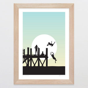 Glenn Jones Art Off The Wharf Art Print Art Print A4 / Oak