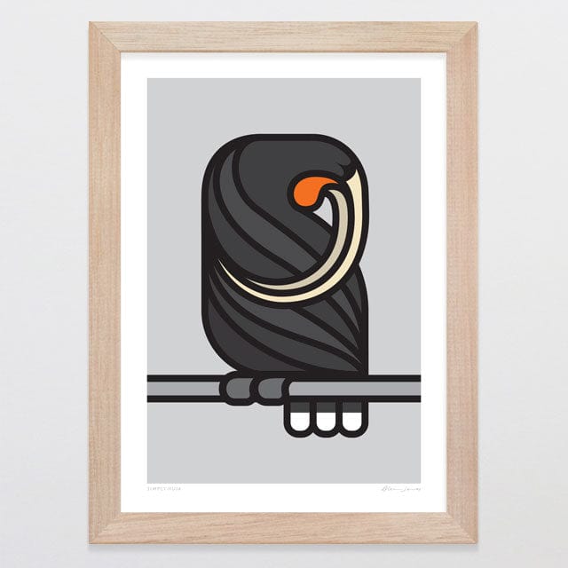 Glenn Jones Art Simply Huia Art Print Art Print A4 / Oak