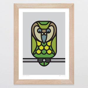 Glenn Jones Art Simply Kakapo Art Print Art Print A4 / Oak