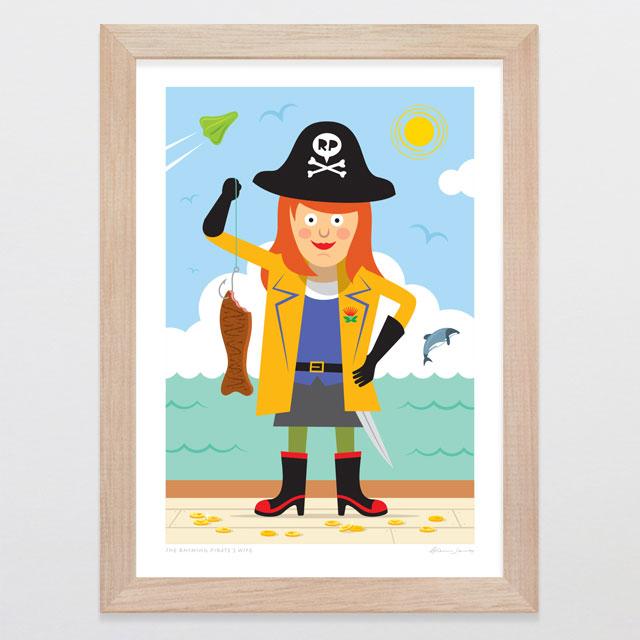 Glenn Jones Art The Rhyming Pirate's Wife Art Print Art Print A4 / Oak