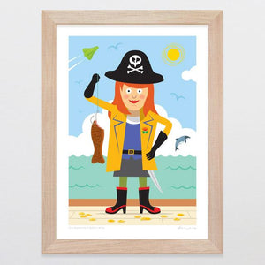 Glenn Jones Art The Rhyming Pirate's Wife Art Print Art Print A4 / Oak