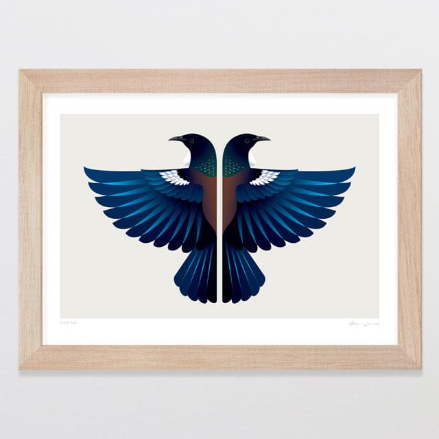 Glenn Jones Art Two Tui Art Print Art Print A4 / Oak