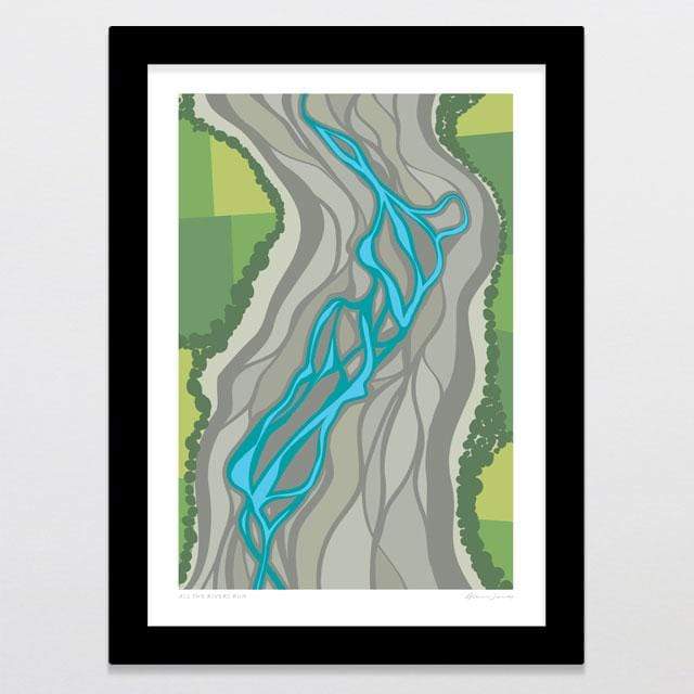 Glenn Jones Art All The Rivers Run Art Print Art Print A4 Print / Black Frame