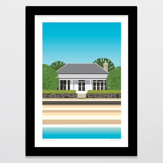 Beach Cottage Art Print-Glenn Jones Art