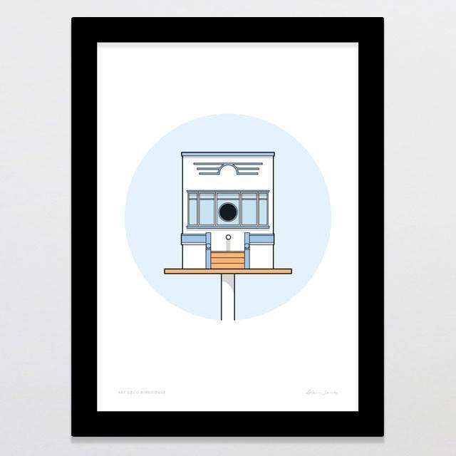 Birdhouse Art Deco Art Print-Glenn Jones Art