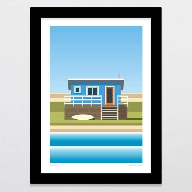 Glenn Jones Art Blue Bach Art Print Art Print A4 Print / Black Frame
