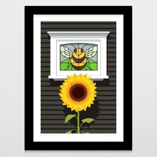 Bumble Bee Bungalow Art Print-Glenn Jones Art