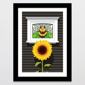 Bumble Bee Bungalow Art Print-Glenn Jones Art