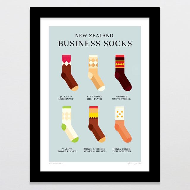 Glenn Jones Art Business Time Art Print Art Print A4 Print / Black Frame