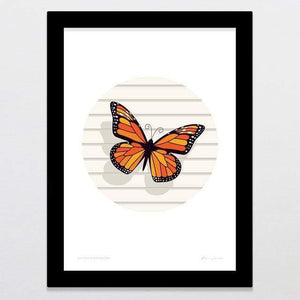 Glenn Jones Art Butterfly Bungalow Art Print Art Print A4 Print / Black Frame