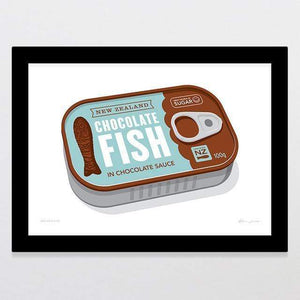 Glenn Jones Art Canned Fish Art Print Art Print A4 Print / Black Frame