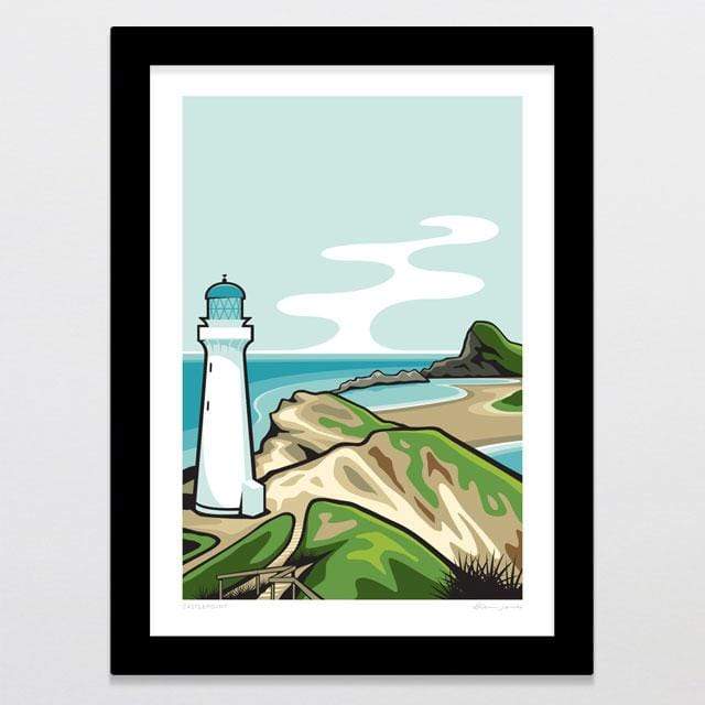 Glenn Jones Art Castlepoint Art Print Art Print A4 Print / Black Frame