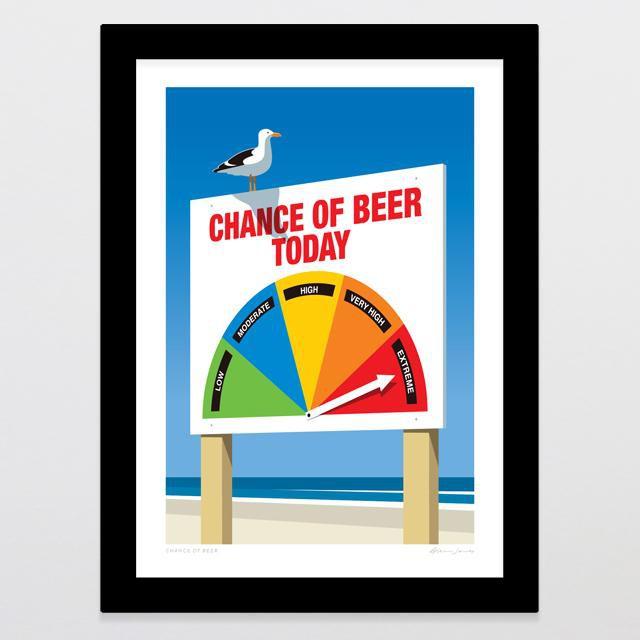 Chance Of Beer Art Print-Glenn Jones Art