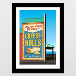 Glenn Jones Art Cheese Rolls Art Print Art Print A4 Print / Black Frame