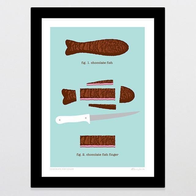 Chocolate Fish Finger Art Print-Glenn Jones Art