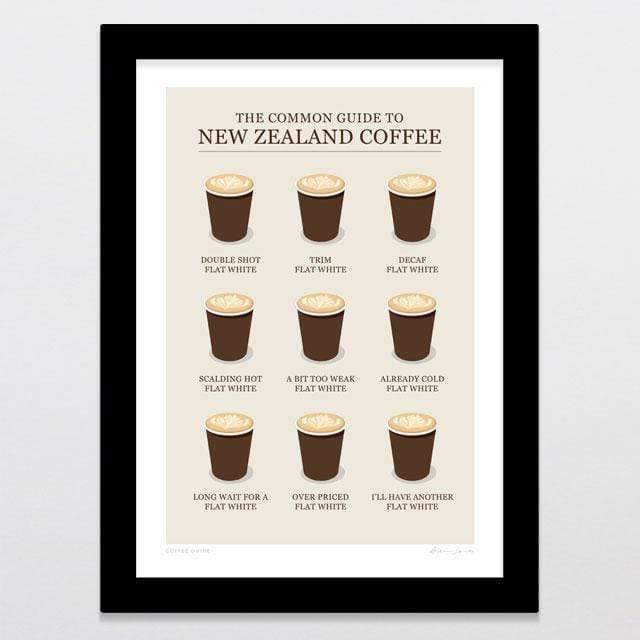 Glenn Jones Art Coffee Guide Art Print Art Print A4 Print / Black Frame