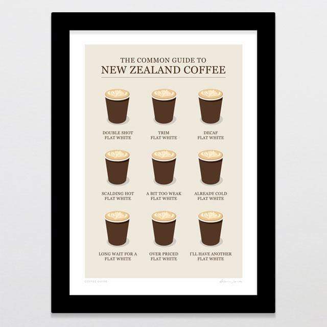 Glenn Jones Art Coffee Guide Art Print Art Print A4 Print / Black Frame