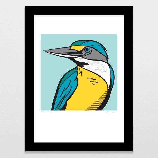 Glenn Jones Art Comic Kotare Art Print Art Print A4 Print / Black Frame