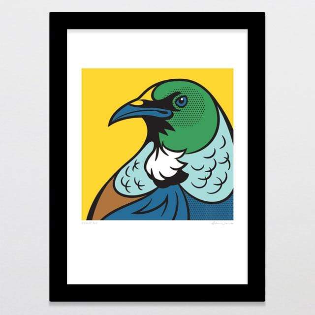 Glenn Jones Art Comic Tui Art Print Art Print A4 Print / Black Frame