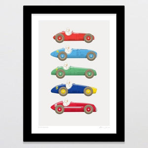 Dinky Racers Art Print-Glenn Jones Art