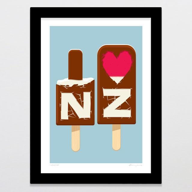 I Love NZ Art Print-Glenn Jones Art
