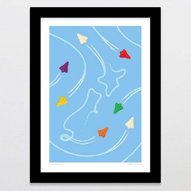 Glenn Jones Art Jet Stream Art Print Art Print A4 Print / Black Frame