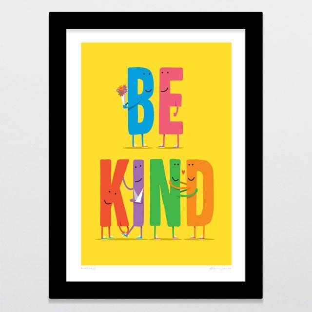 Glenn Jones Art Kindness Art Print Art Print A4 Print / Black Frame