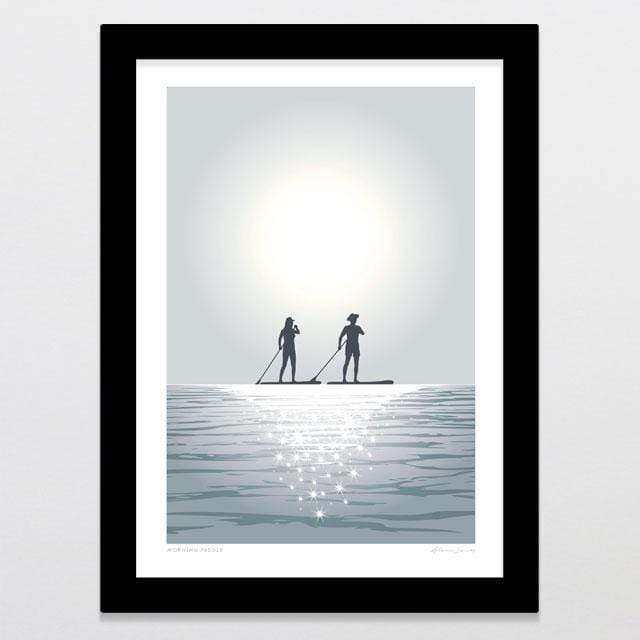 Glenn Jones Art Morning Paddle Art Print Art Print A4 Print / Black Frame