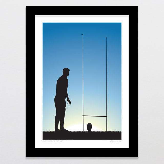 Glenn Jones Art Practice Makes Perfect - Rugby Art Print Art Print A4 Print / Black Frame