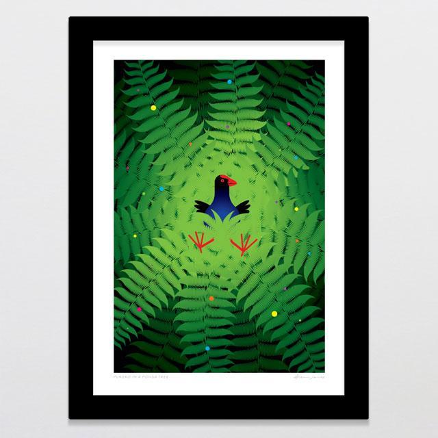 Pukeko In A Ponga Art Print-Glenn Jones Art