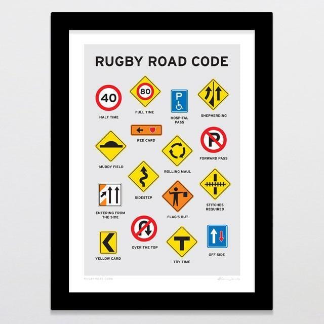 Rugby Road Code Art Print-Glenn Jones Art
