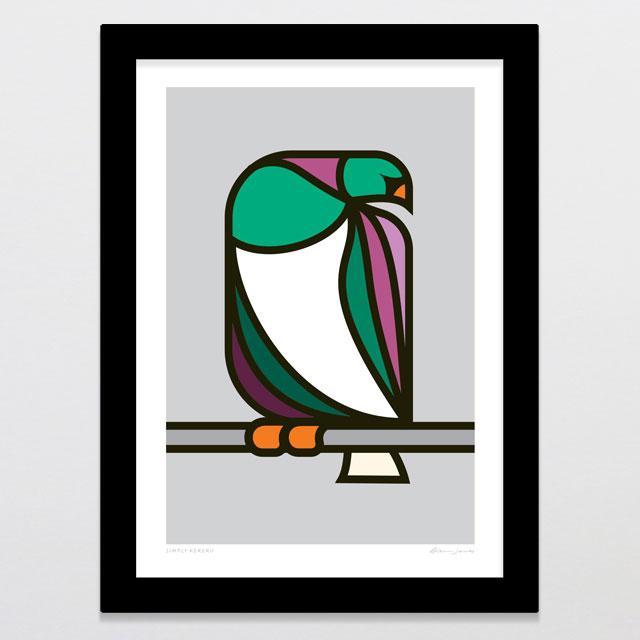 Simply Kereru Art Print-Glenn Jones Art