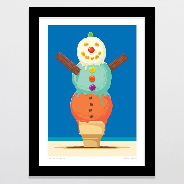 Summer Snowman Art Print-Glenn Jones Art