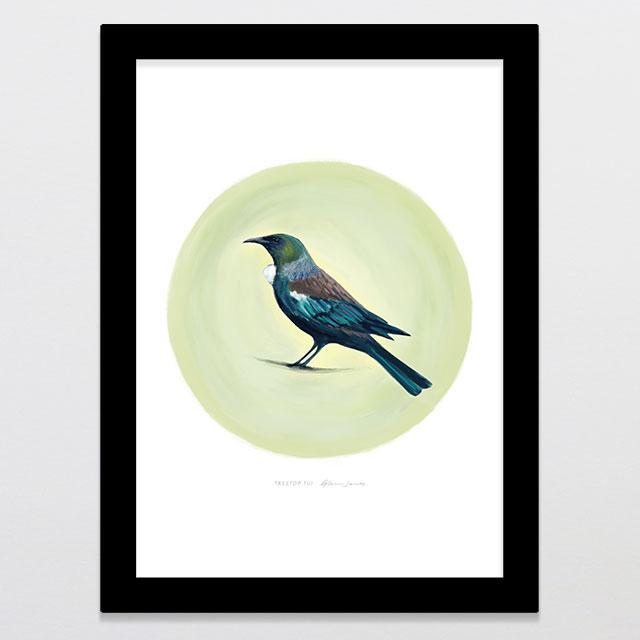 Treetop Tui Art Print-Glenn Jones Art