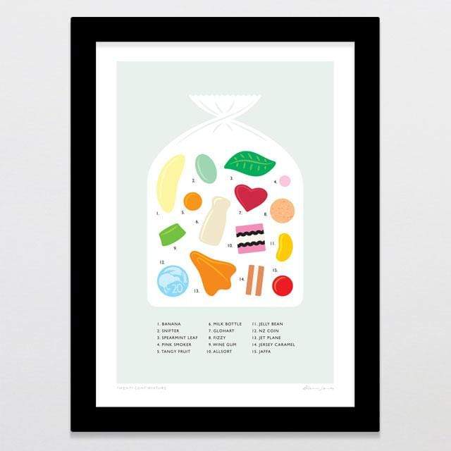 Glenn Jones Art Twenty Cent Mixture Art Print Art Print A4 Print / Black Frame