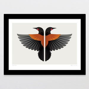 Glenn Jones Art Two Tieke Art Print Art Print A4 Print / Black Frame
