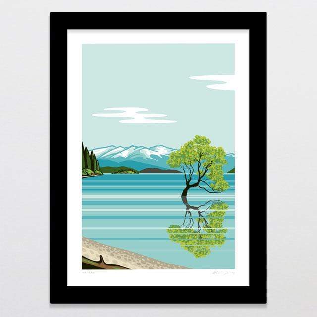 Glenn Jones Art Wanaka Art Print Art Print A4 Print / Black Frame