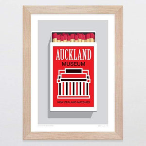 Glenn Jones Art Auckland Matchbox Art Print Art Print A4 Print / Raw Oak Frame