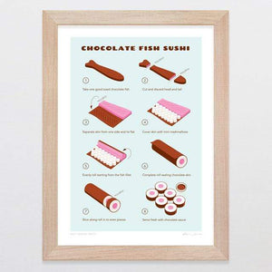 Glenn Jones Art Best Served Fresh Art Print Art Print A4 Print / Raw Oak Frame
