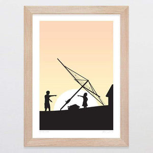 Glenn Jones Art Blame Game Art Print Art Print A4 Print / Raw Oak Frame