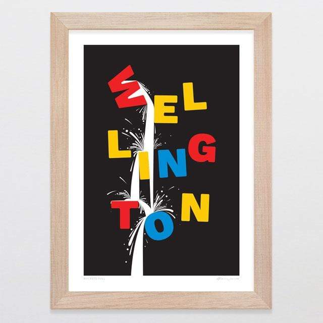 Glenn Jones Art Buckets Full Art Print Art Print A4 Print / Raw Oak Frame