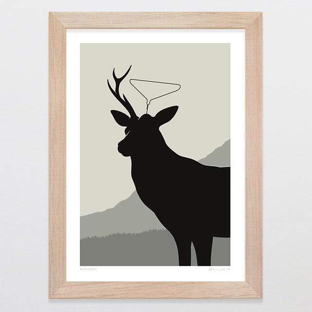 Glenn Jones Art Bushcraft Art Print Art Print A4 Print / Raw Oak Frame