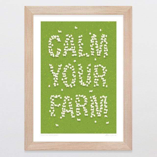 Glenn Jones Art Calm The Flock Down Art Print Art Print A4 Print / Raw Oak Frame