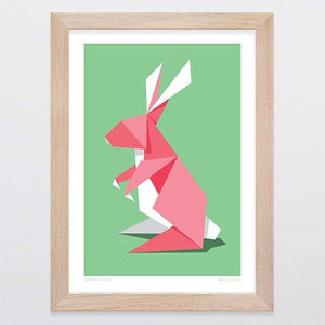 Glenn Jones Art Creased Critter Art Print Art Print A4 Print / Raw Oak Frame